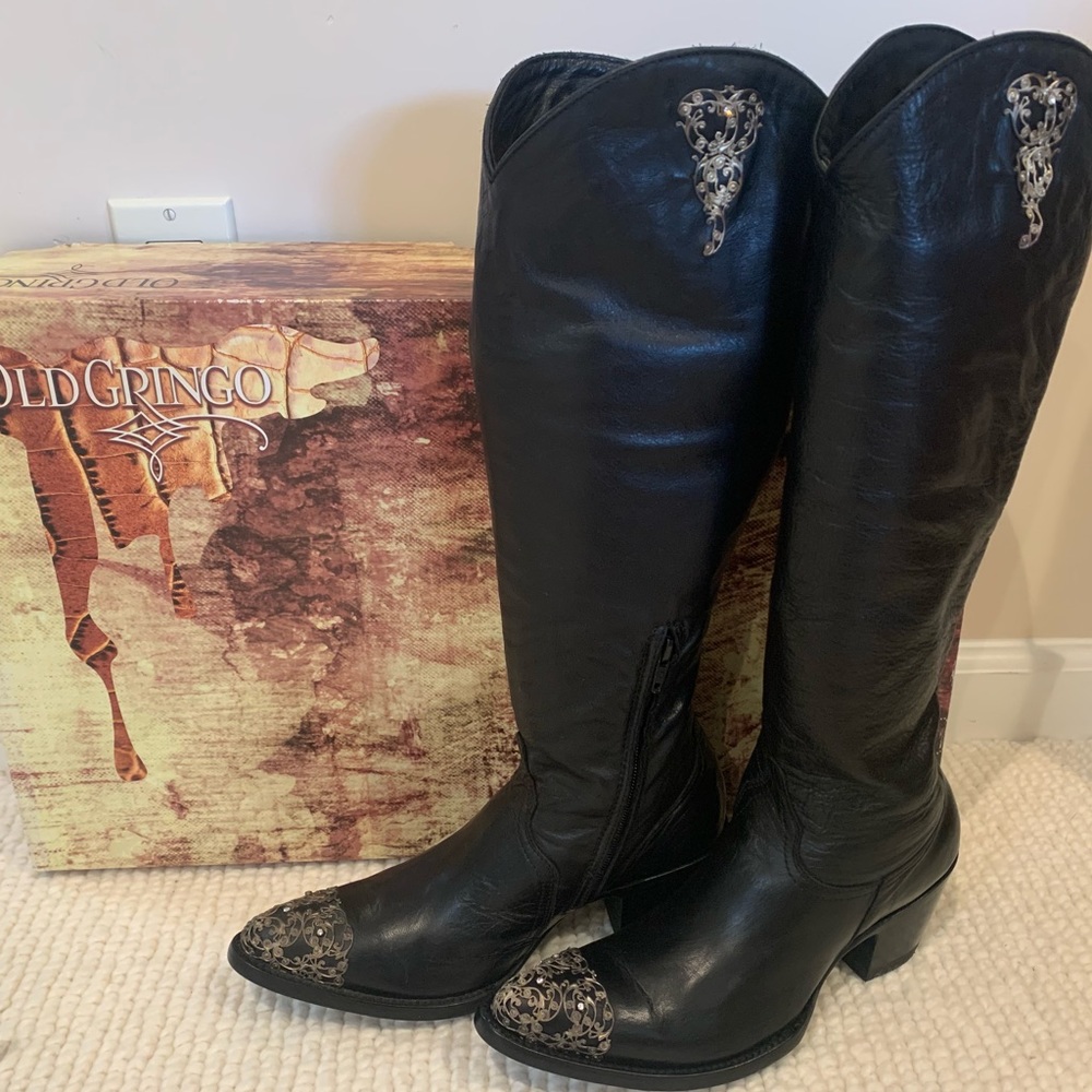 Old gringo black leather boots